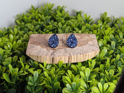 Druzy Teardrop stud- Blue